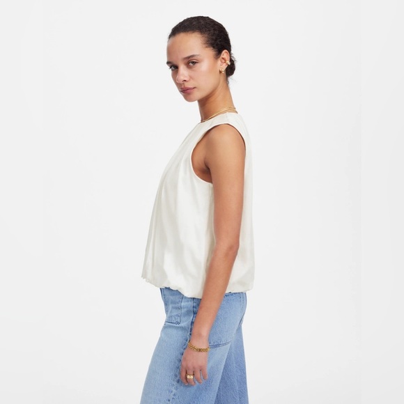 Madewell Sleeveless Crewneck Bubble Top - Picture 3 of 5
